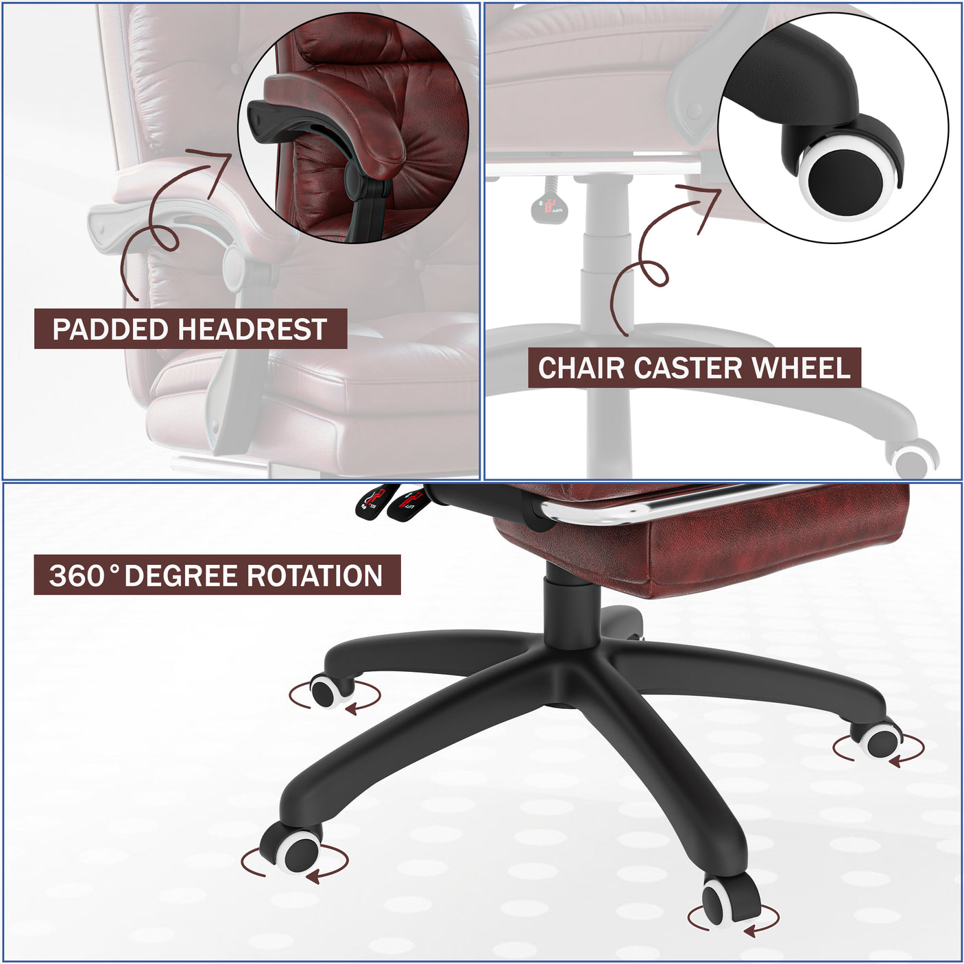 Ergonomic Chair | Executive Reclining Swivel Office Chair