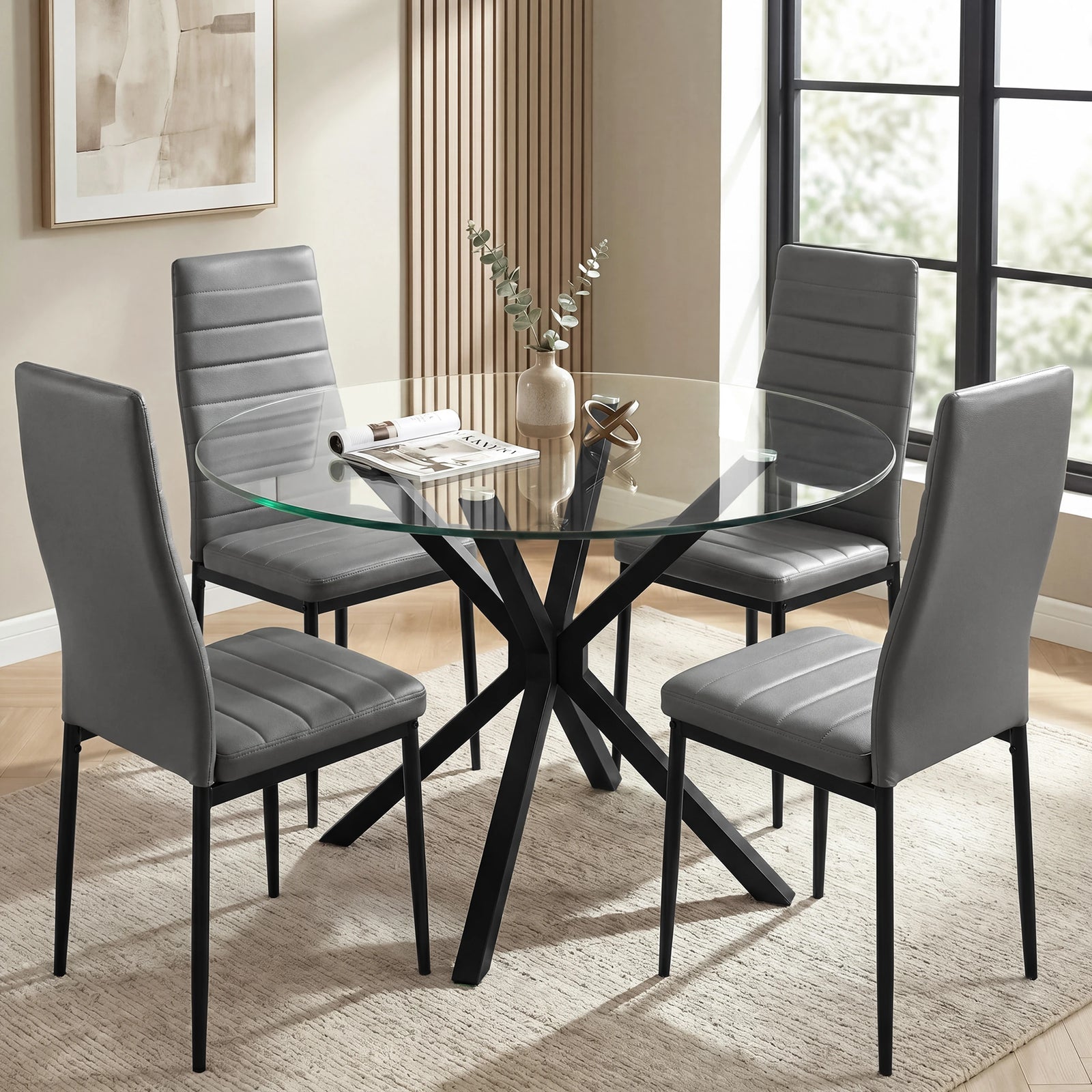 PU Leather Modern Dining Chairs Set of 4, 6 and 8