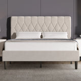 Chesterfield Velvet Upholstered Bed Frame With Adjustable Headboard