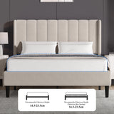 Vertical Line Velvet Upholstered Bed Frame Double & King Sizes