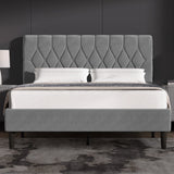 Chesterfield Velvet Upholstered Bed Frame With Adjustable Headboard