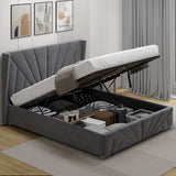 Velvet Ottoman Storage Bed - Sunrise Ottoman Bed Frame