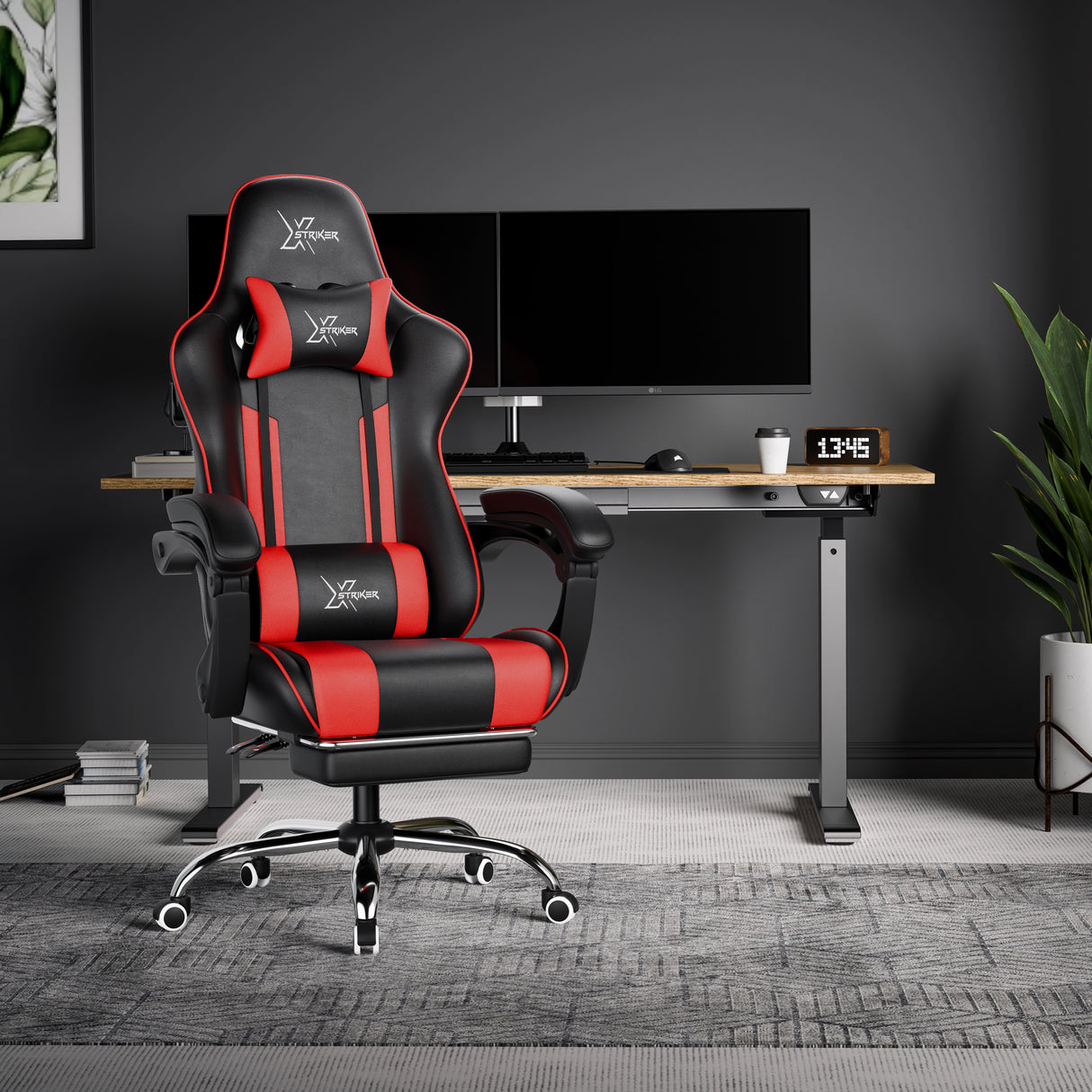 Xstriker Gaming Chair With Footrest - PC Desk Chair For Home or Office