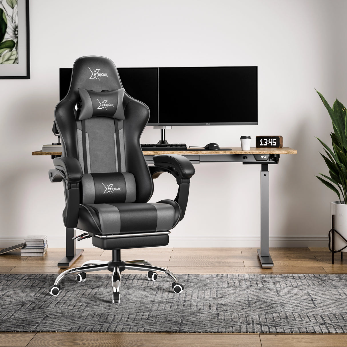 Xstriker Gaming Chair With Footrest - PC Desk Chair For Home or Office