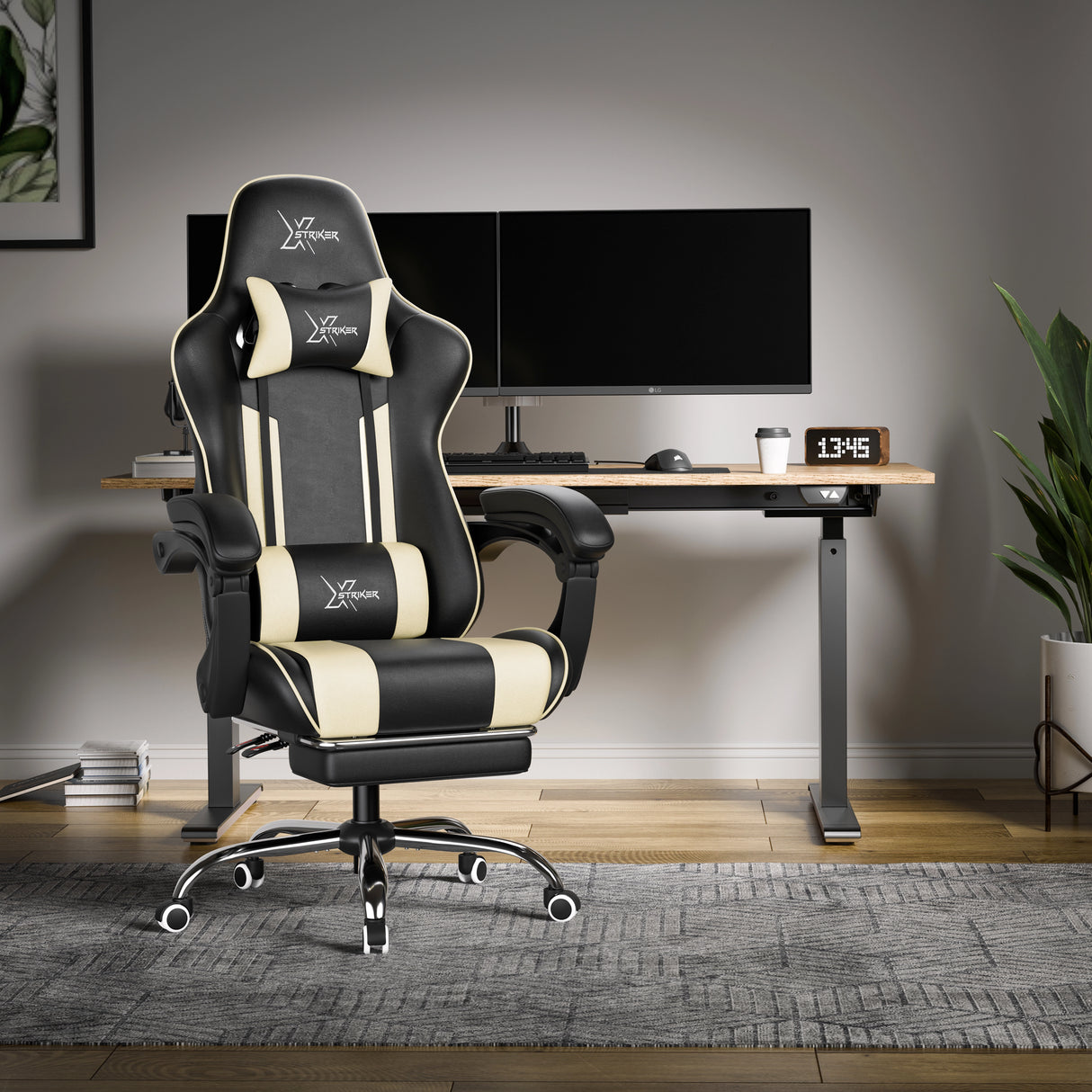 Xstriker Gaming Chair With Footrest - PC Desk Chair For Home or Office