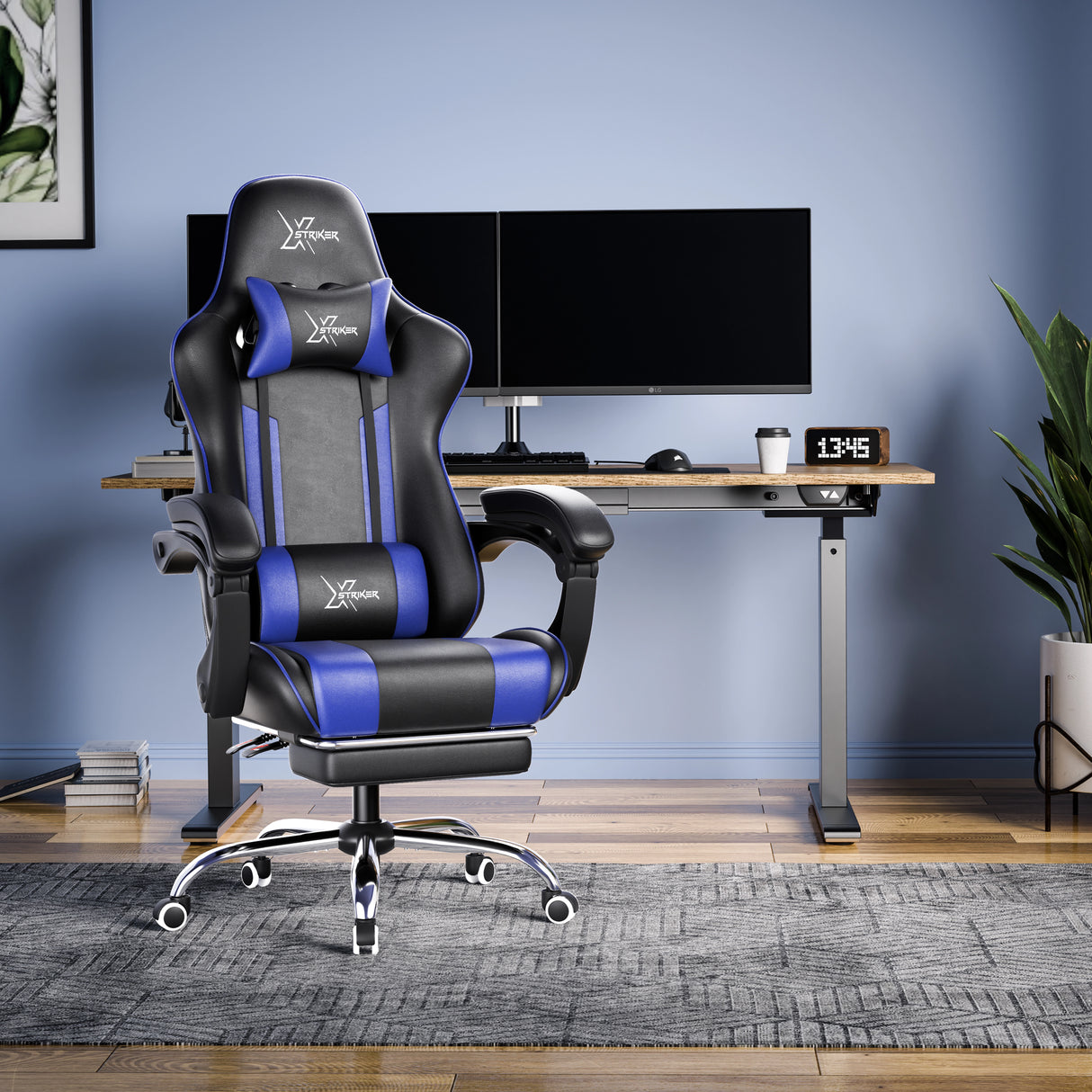 Xstriker Gaming Chair With Footrest - PC Desk Chair For Home or Office