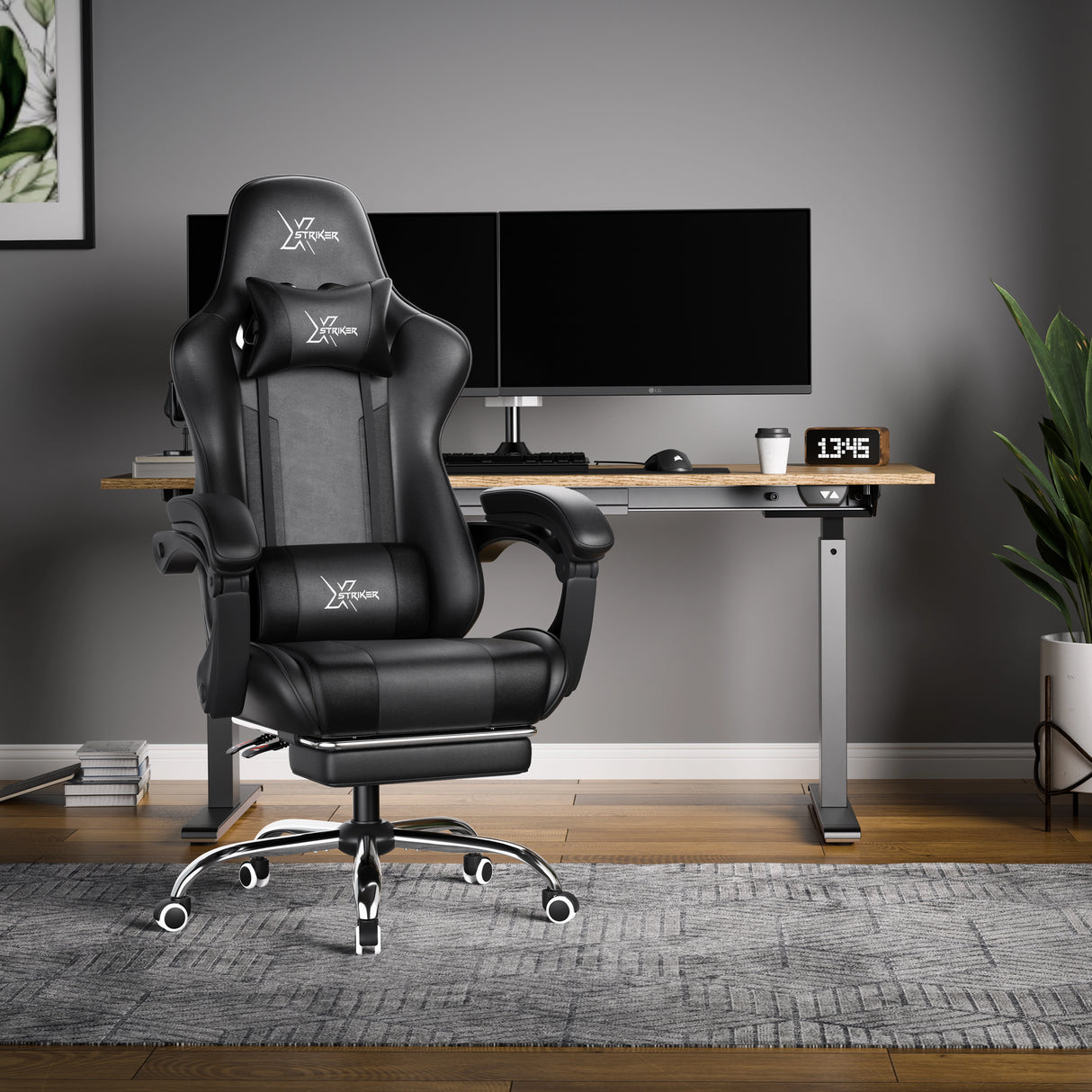 Xstriker Gaming Chair With Footrest - PC Desk Chair For Home or Office