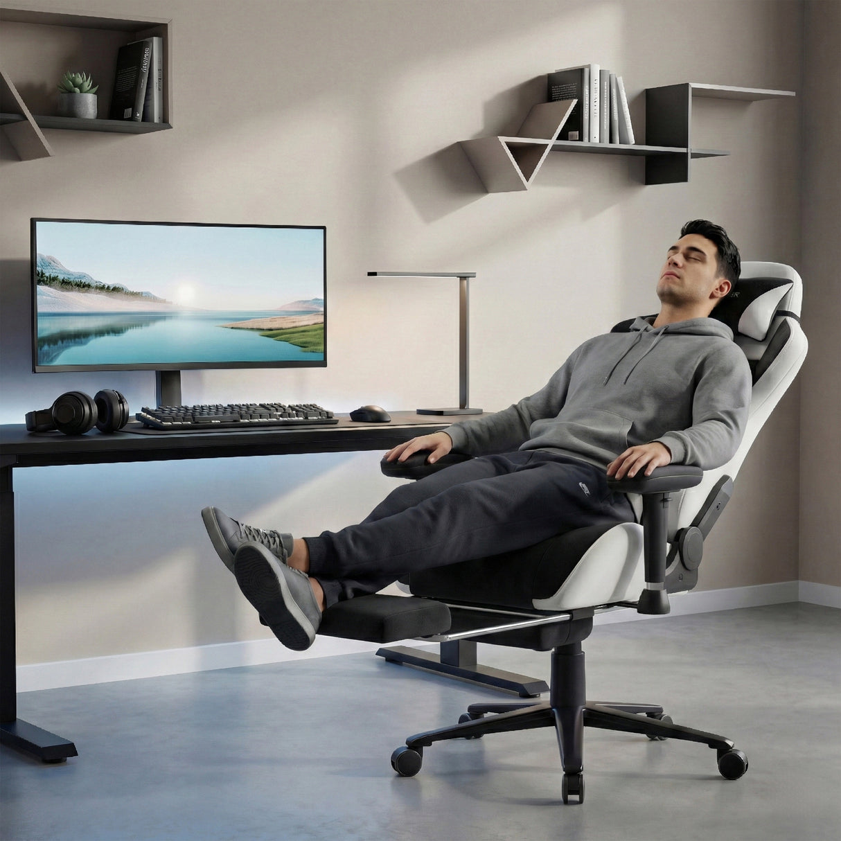 Xstriker Velvet Gaming Chair with Footrest – Wide Ergonomic Chair