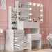 Hollywood Mirror Dressing Table with Storage, Drawers Vanity Makeup Desk