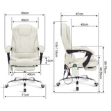 Ergonomic 8 Point Office Massage Chair | Recliner With Footrest