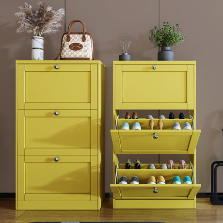 Shaker shoe cabinet with doors, classic storage solution, stylish shoe organizer