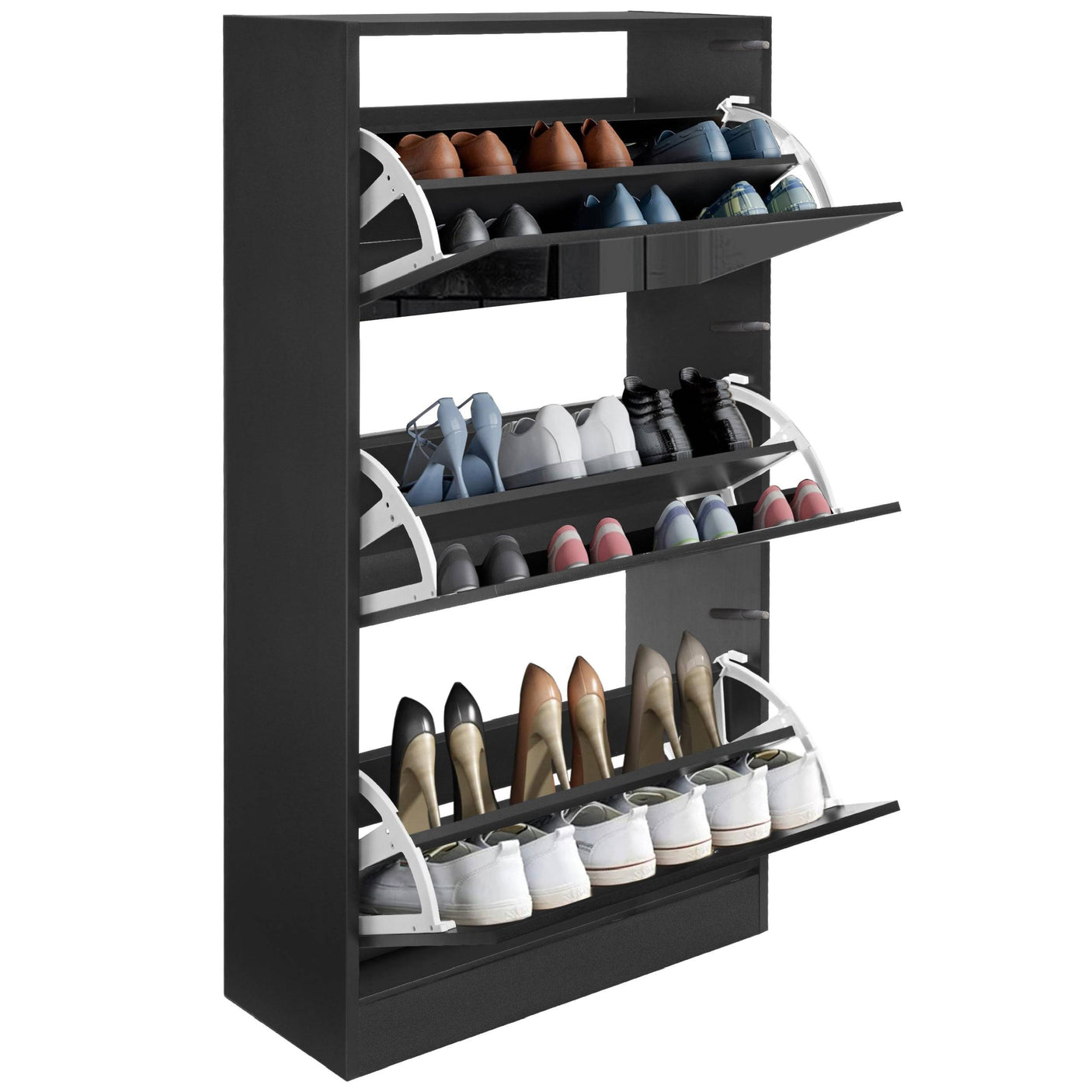Blisswood High Gloss Tall Shoe Cabinet
