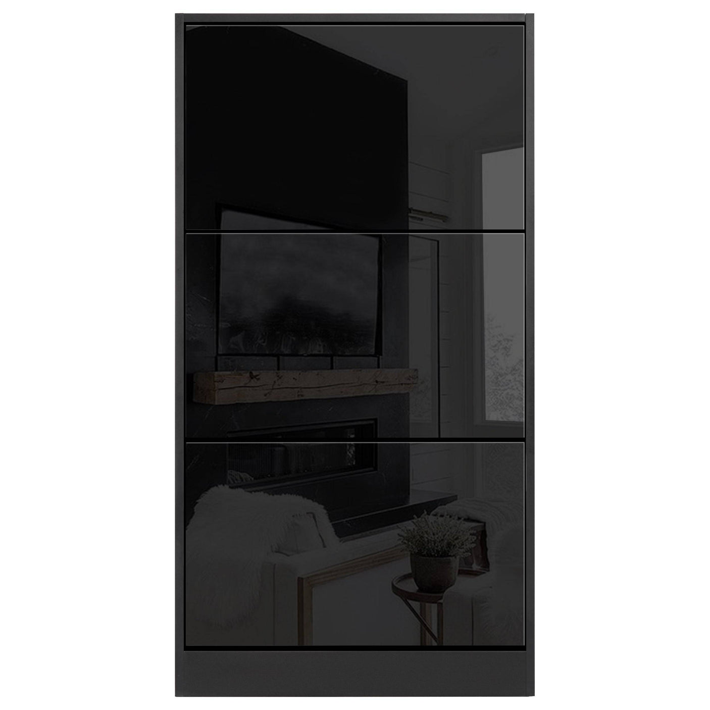 Blisswood High Gloss Tall Shoe Cabinet