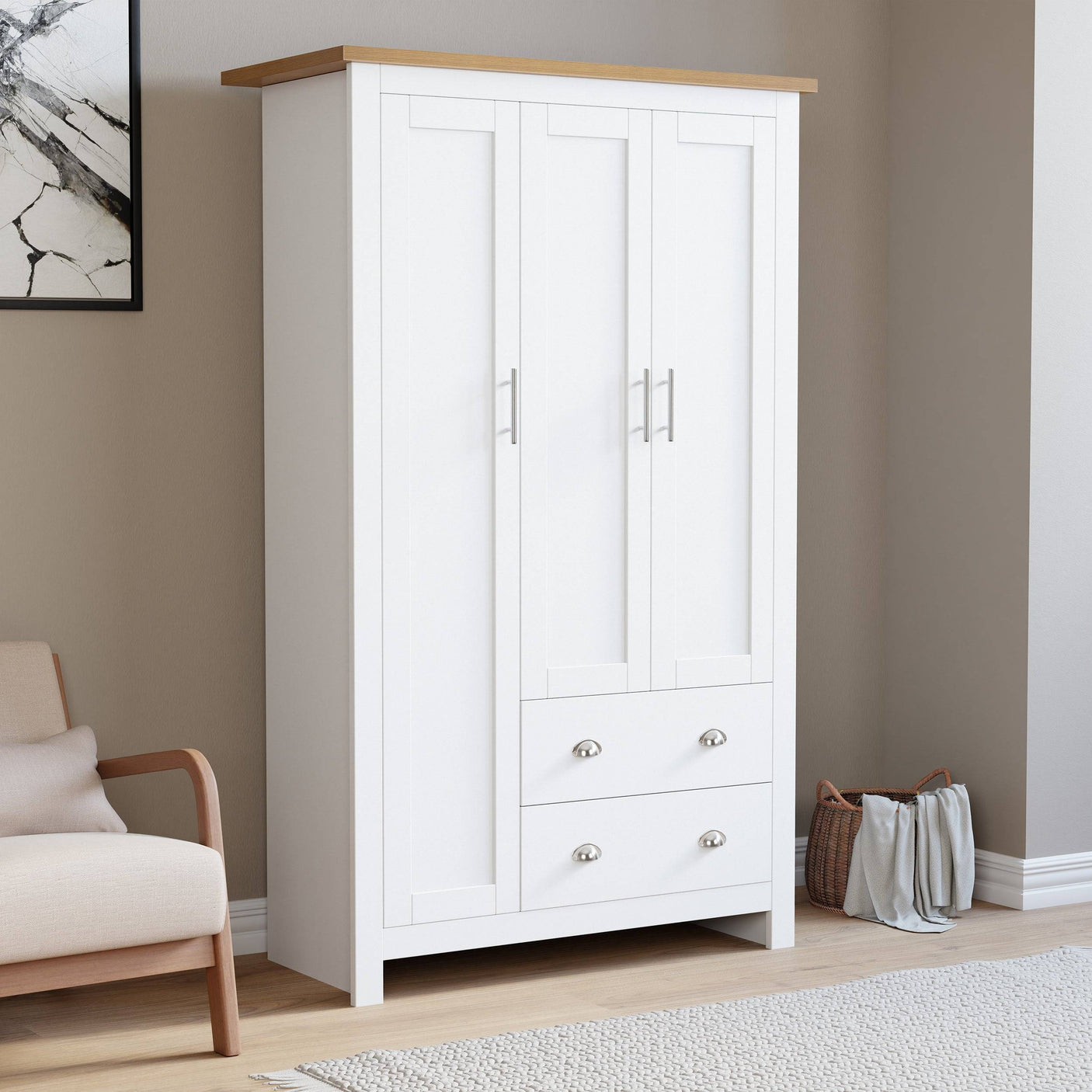 Shaker 4 Piece Bedroom Set - Wardrobe and Chest of Drawers