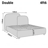 Embrea Upholstered Bed Frame Double, King Curved Headboard