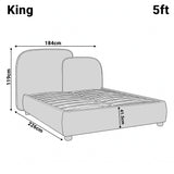 Embrea Upholstered Bed Frame Double, King Curved Headboard