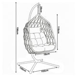 Foldable Hanging Egg Chair With Stand & Cushion