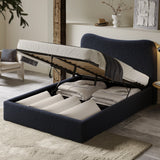 Curved Headboard Ottoman Storage Bed - Boucle Ottoman Bed Frame