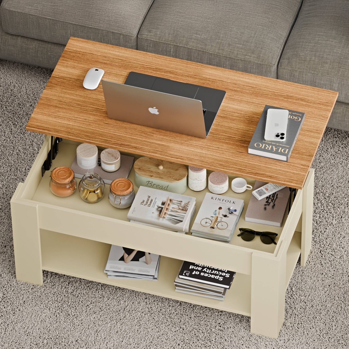 Blisswood Lift Up Modern Coffee Table with Storage
