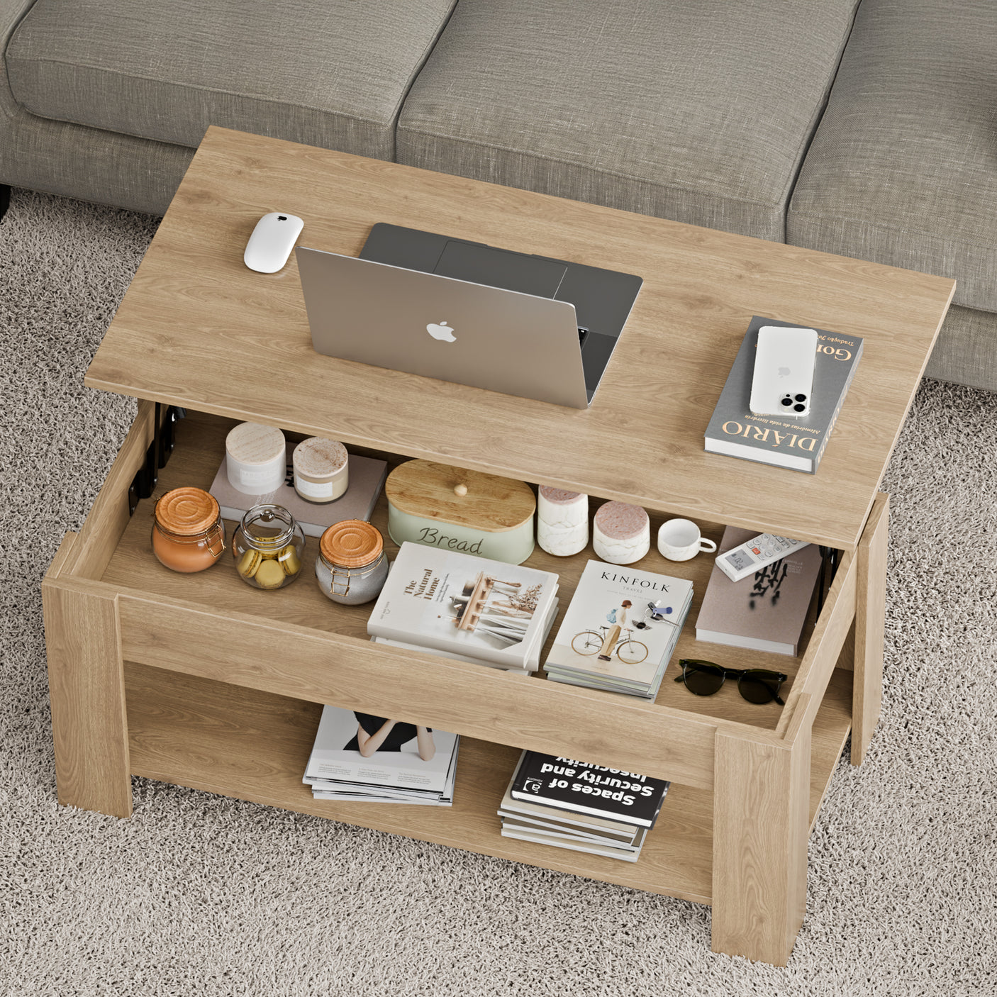 Blisswood Lift Up Modern Coffee Table with Storage