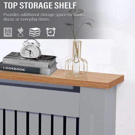 [Small | Grey] Radiator Cover oak top shelf