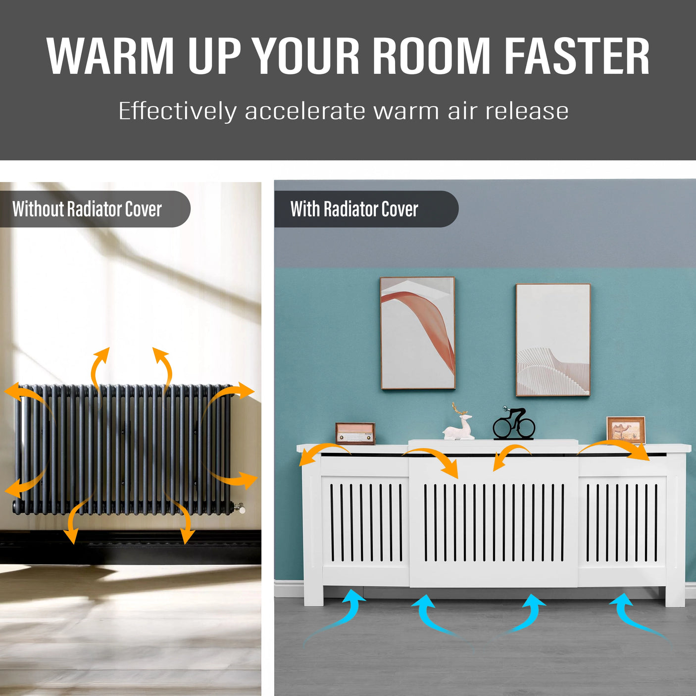 Adjustable Radiator Cover, Extendable 140-204 cm
