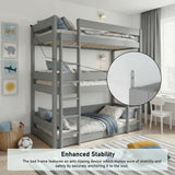 Wooden High Sleeper Triple Bunk Bed