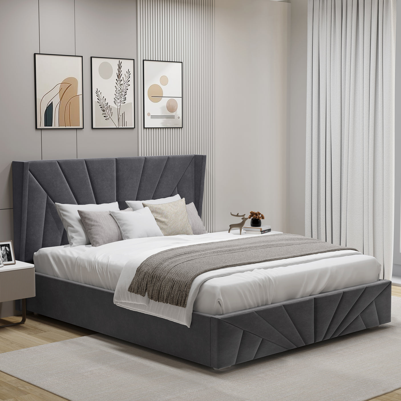 Velvet Ottoman Storage Bed - Sunrise Ottoman Bed Frame