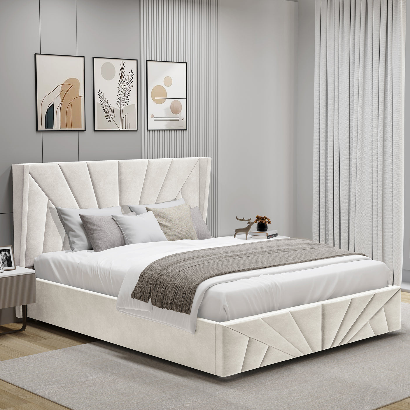 Velvet Ottoman Storage Bed - Sunrise Ottoman Bed Frame