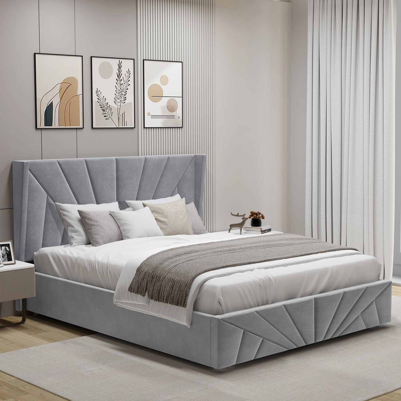 Velvet Ottoman Storage Bed - Sunrise Ottoman Bed Frame
