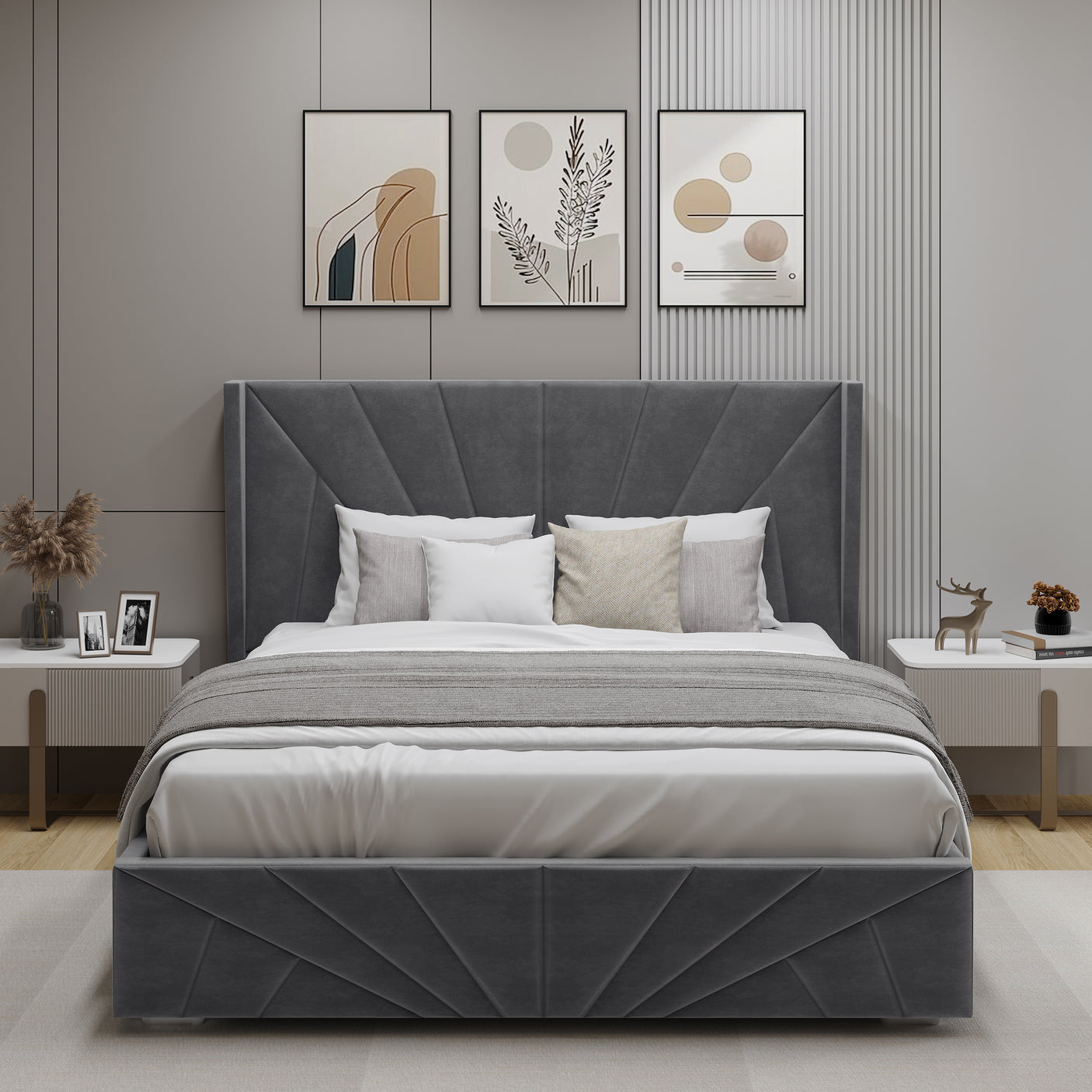 Velvet Ottoman Storage Bed - Sunrise Ottoman Bed Frame