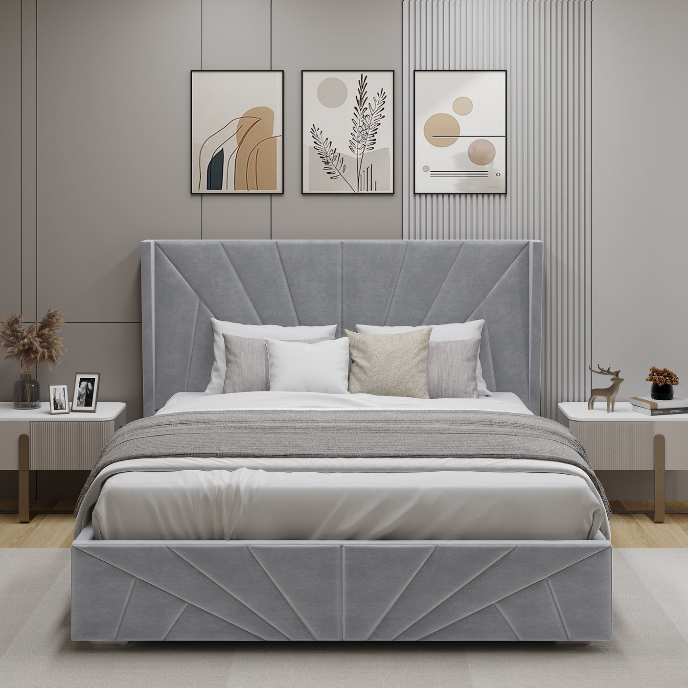 Velvet Ottoman Storage Bed - Sunrise Ottoman Bed Frame