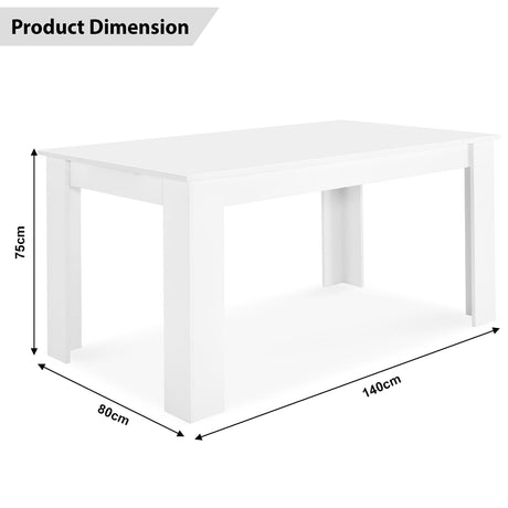 White top dining tables with table dimensions, ideal for stylish and functional dining spaces.