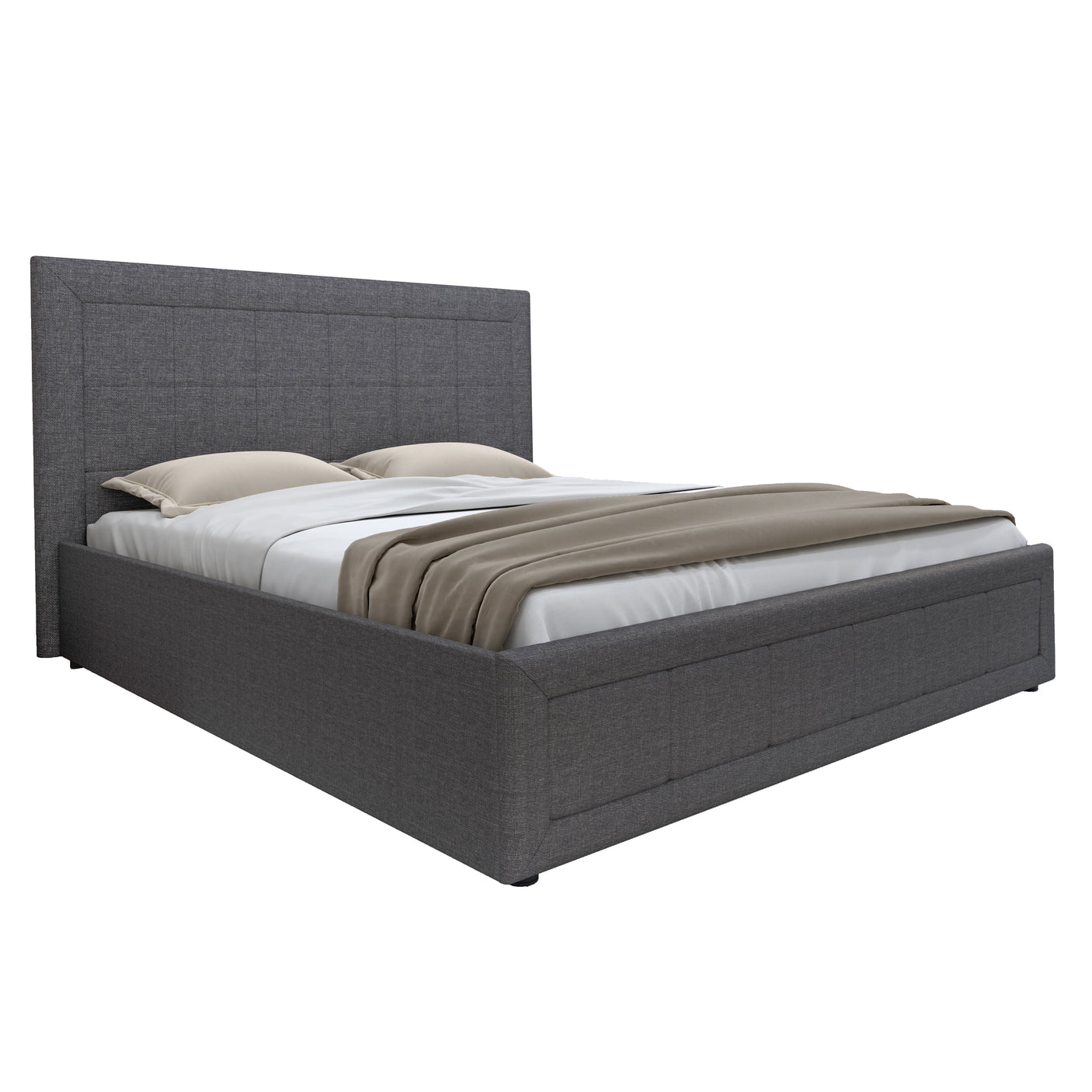 Blisswood GracefulLuxe Ottoman Bed With 8" Mattress, Dark Grey