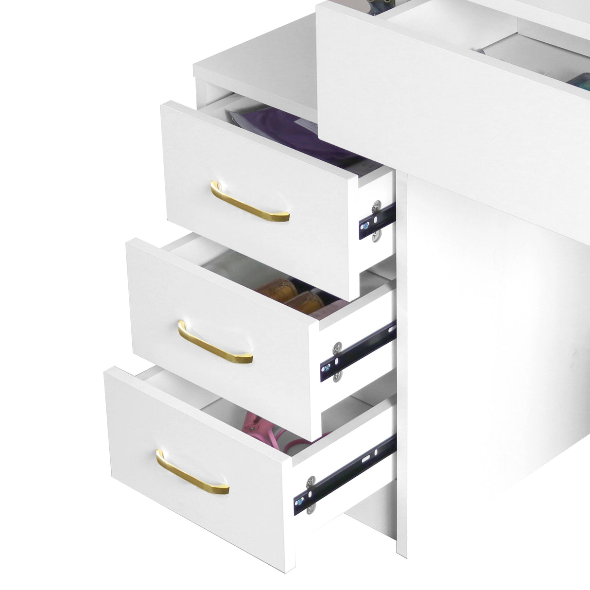 Dressing Table with Storage, Drawers and Mirror - Vanity Makeup Table