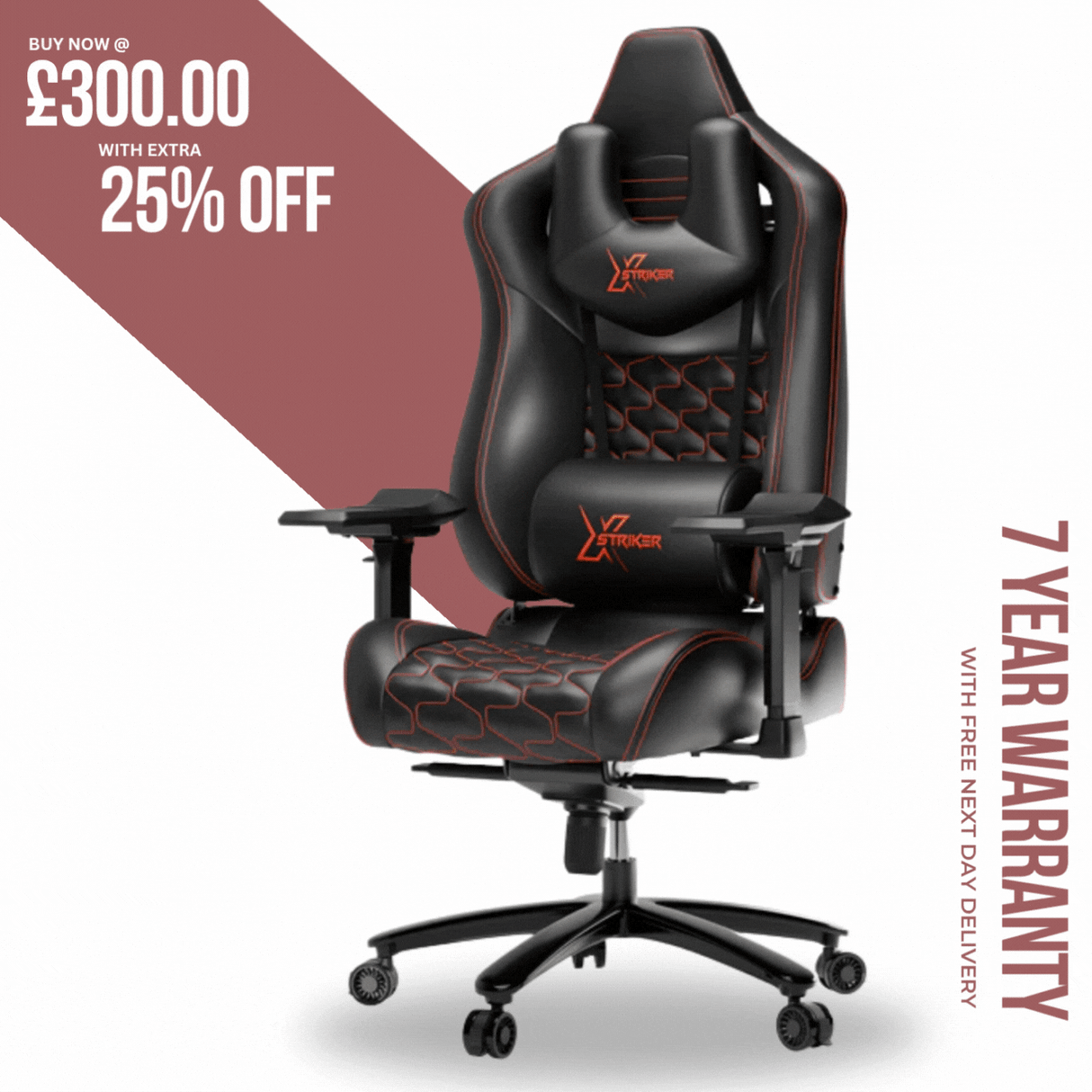 Xstriker Comfy Gaming Chair PC Gamer Chair with 5D Armrest