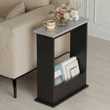 Small Narrow Side Table with Storage - Slim Sofa End Table