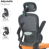 Adjustable Headrest Orange Black Office Chair – Ergonomic, Comfortable, Lumbar Support