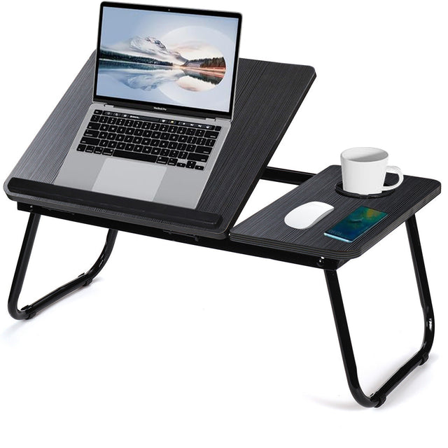 Ergonomic adjustable laptop table for home office, bed & couch use – sturdy & portable.