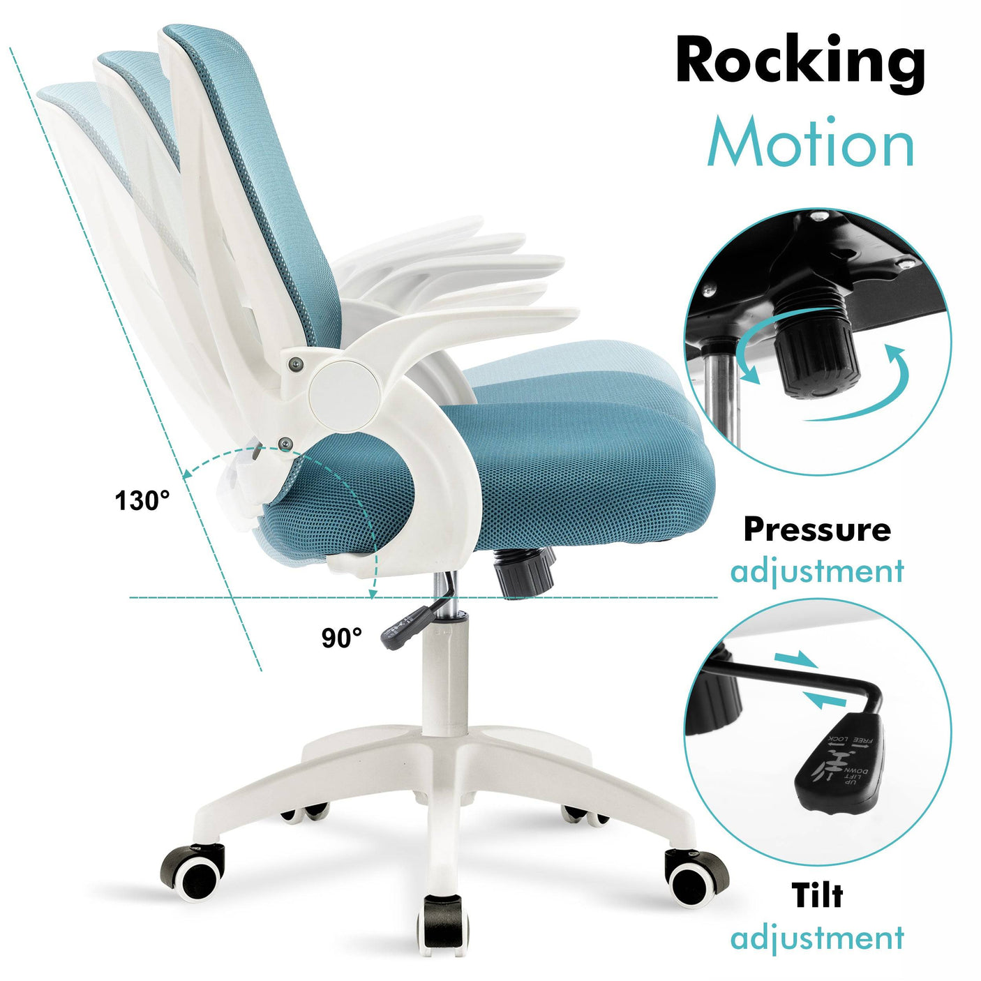 Adjustable office mesh chair for ergonomic comfort and flexible seating.