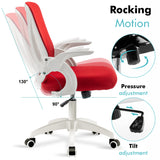 Adjustable red office mesh chair for personalized comfort and support.