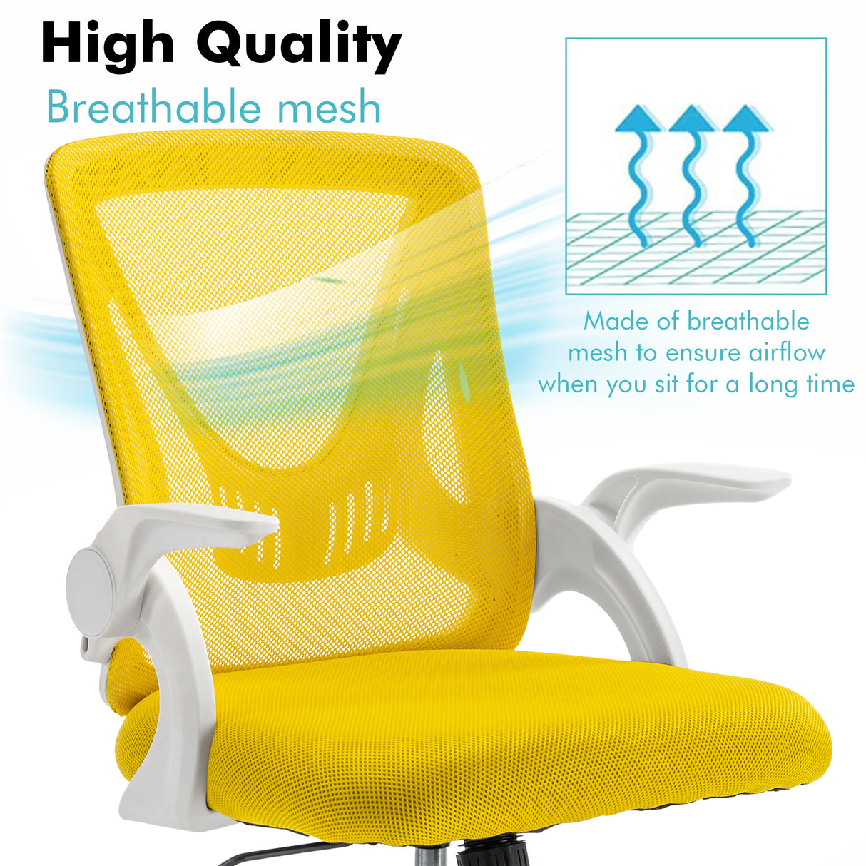 All mesh office chair for breathable comfort and ergonomic support.