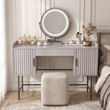 Flutrina Dressing Table with LED Mirror Makeup Vanity Desk