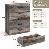 [Ash Grey] Dimensional diagram showing overall and drawer measurements for the Ash Grey Chest.