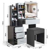 Dressing Table with Storage, Drawers and Mirror - Vanity Makeup Table