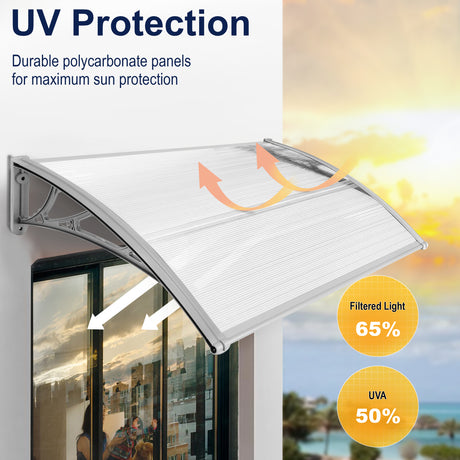 Back door canopy in the UK with UV protection for enhanced durability.