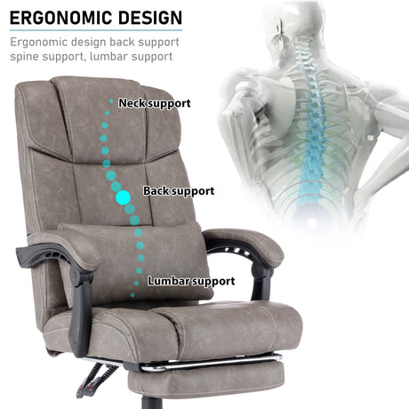 Back support recliner office chair with ergonomic design for maximum comfort and posture care.