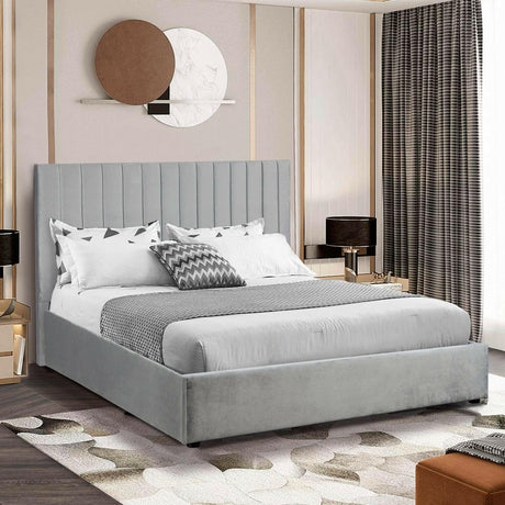 Double bed frame ottoman with storage, perfect for a stylish and organized bedroom.