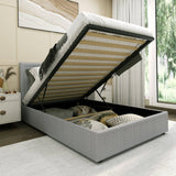 Blisswood Ottoman Bed With 8" Mattress, Grey Linen
