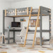 Bunk Bed With Desk - High Sleeper Loft Bed Frame For Kids